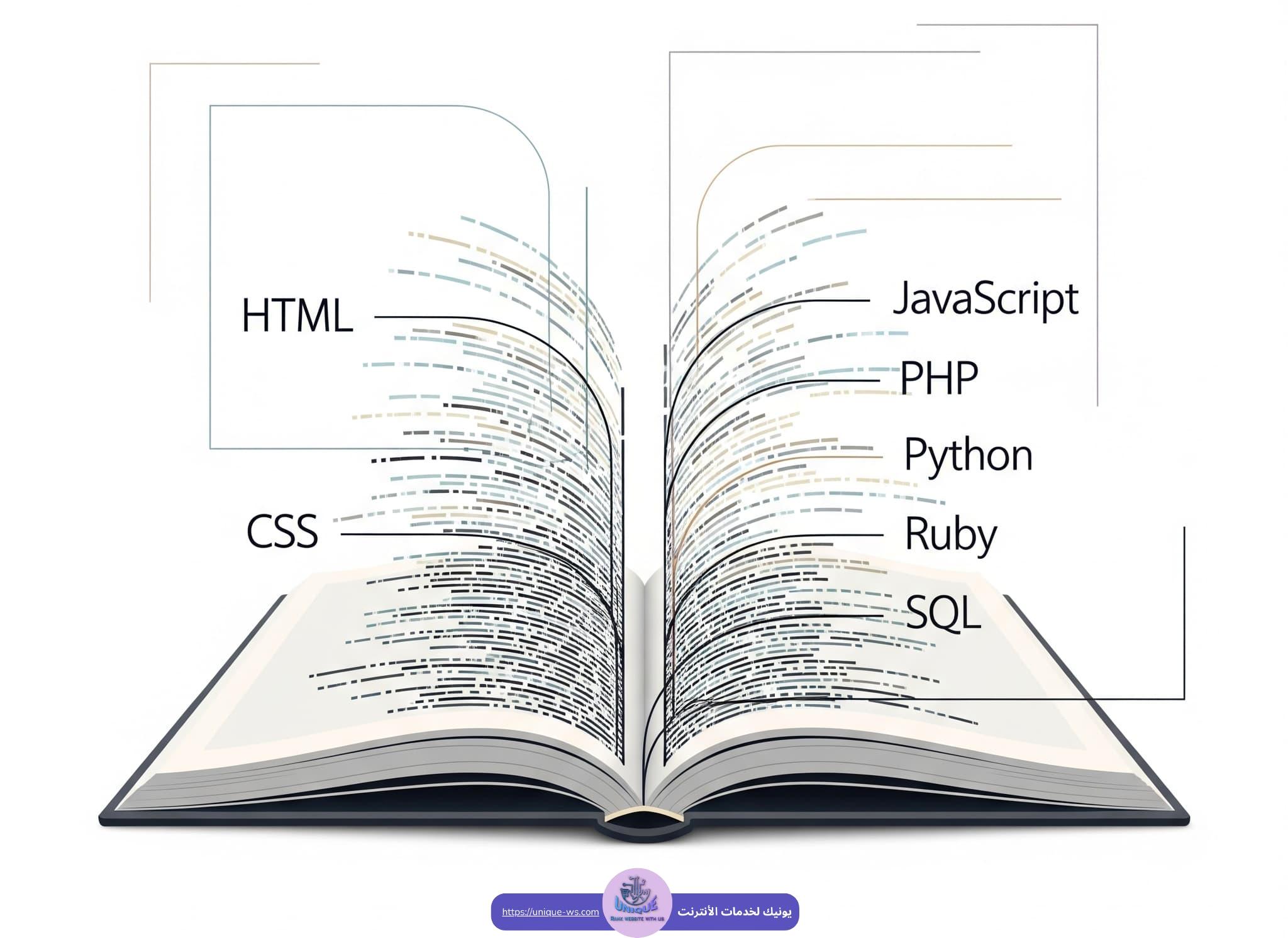 لغات تطوير وتصميم مواقع الويب